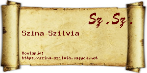 Szina Szilvia névjegykártya