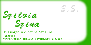 szilvia szina business card